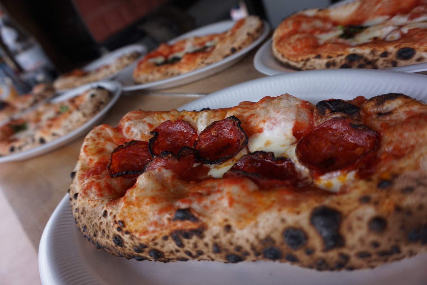 Neapolitan Pizza Served From A Vintage Van