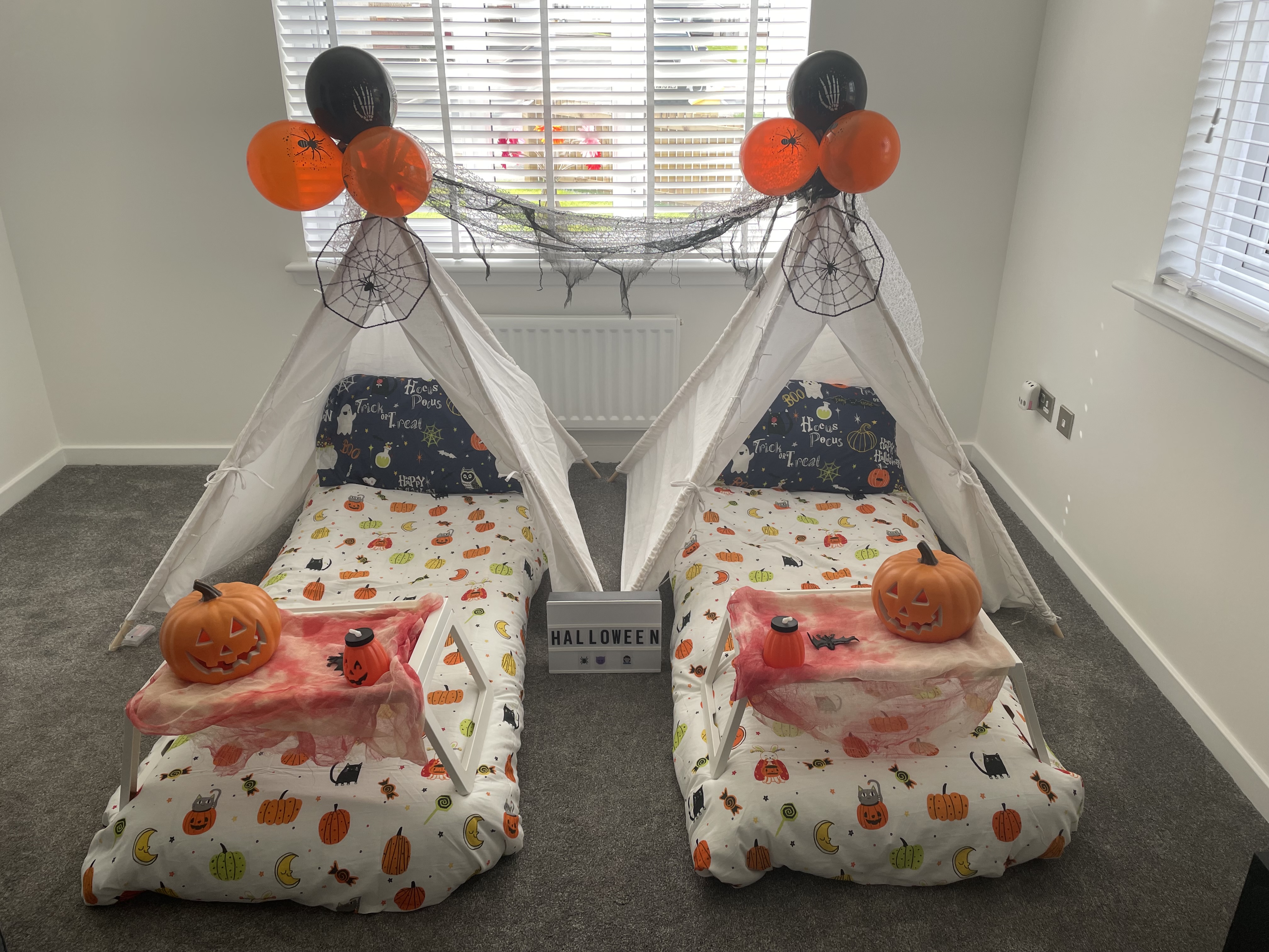 Teepee Sleepover Party For Kids With Spooky Set Up