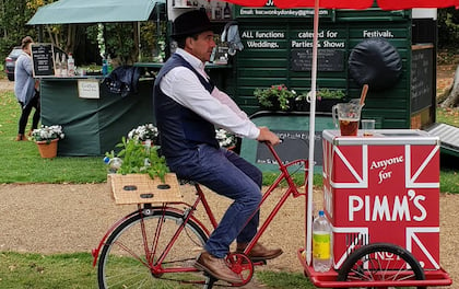 Vintage Style Mobile Pimms Bicycle Bar