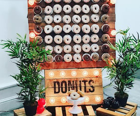 Rustic Vintage Doughnut Wall filled with Delicious Donuts