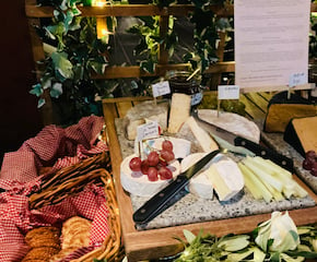 Rustic Style Cheese Cart With Chutneys & Crackers