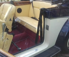 Something Blue. Art Deco Classic Jaguar Royale Wedding Car 