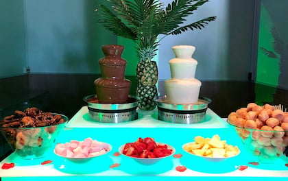 Twin Chocolate Fountain with Dipping Foods