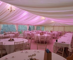 9m x 18m To Seat Up To 90, fully fitted with catering tent