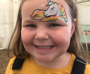 Full Face Paint For Each Child With The Use Of Glitter