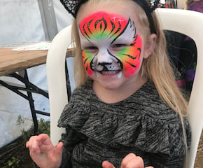 Full Face Paint For Each Child With The Use Of Glitter