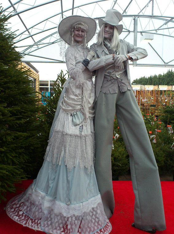 Jack Frost & Ice Queen Christmas Lights Stilt Walkers