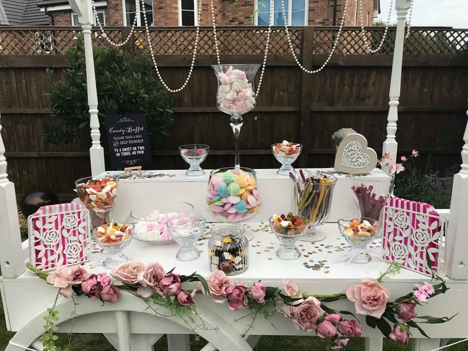 Beautiful, Bespoke Candy Cart Decorated For Your Event