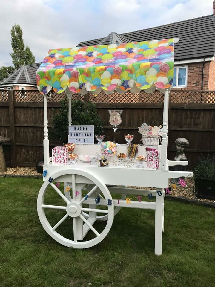 Beautiful, Bespoke Candy Cart Decorated For Your Event