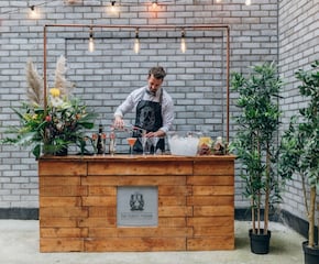 Fully Stocked Wooden Bar Adds a Classic, Vintage Touch