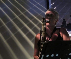 Saxophonist Beverley Chadwick Playing soul/reggae/jazz - not Ibiza