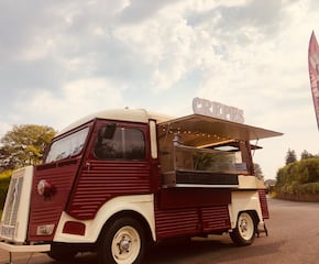 Vintage Crepe Food Truck with Sweet Toppings