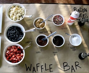 Delicious Waffle Bar with Sweet Toppings