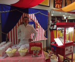 Stylish Popcorn Stand with Delicious Hot Popcorn
