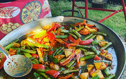 Spanish Inspired Authentic Paella Cooked in Front of You