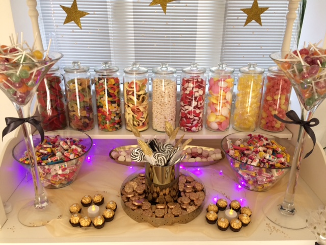 Beautiful White Traditional Candy Cart