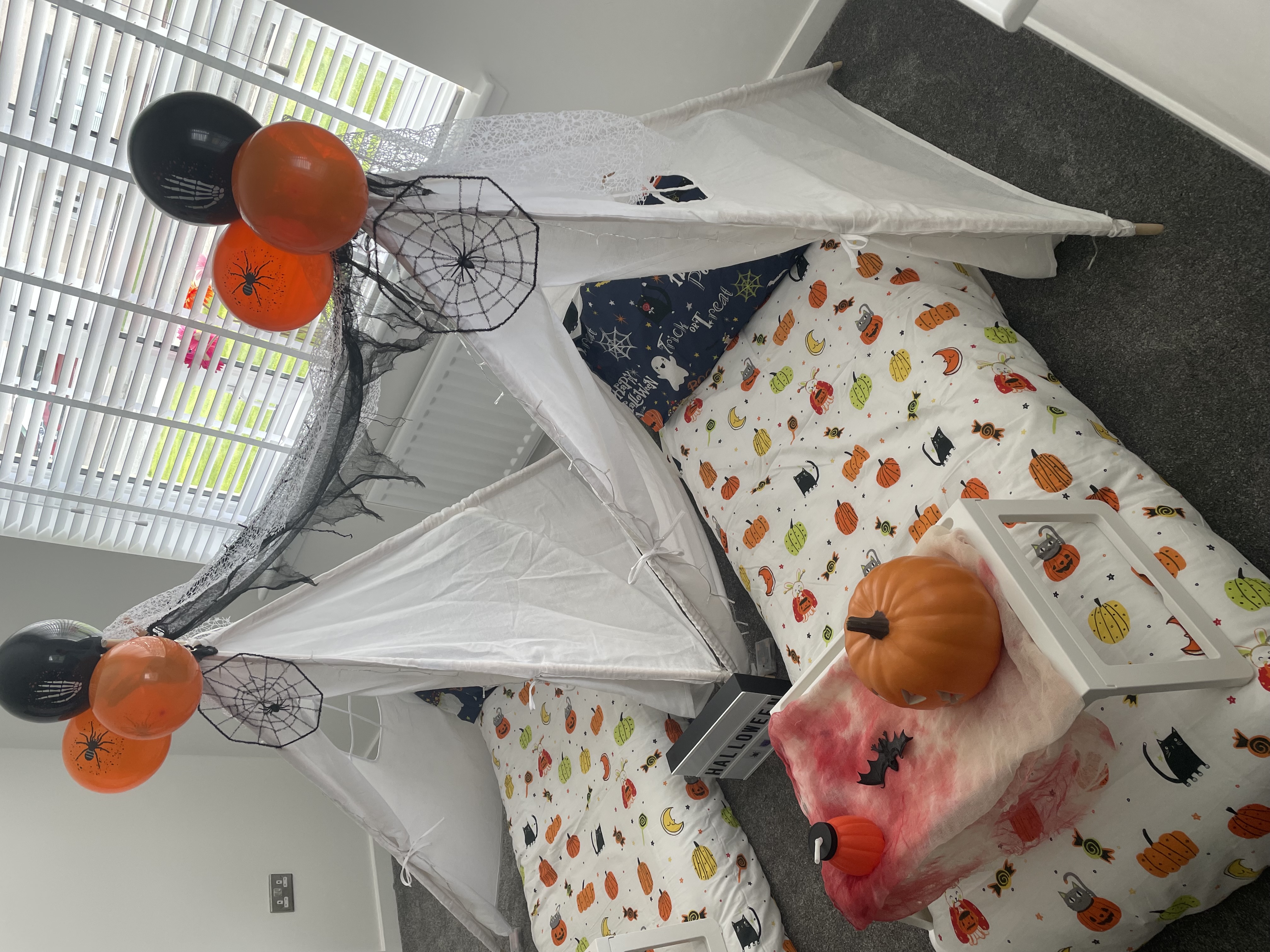 Teepee Sleepover Party For Kids With Spooky Set Up