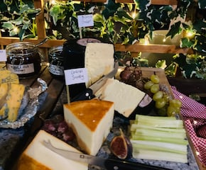 Rustic Style Cheese Cart With Chutneys & Crackers
