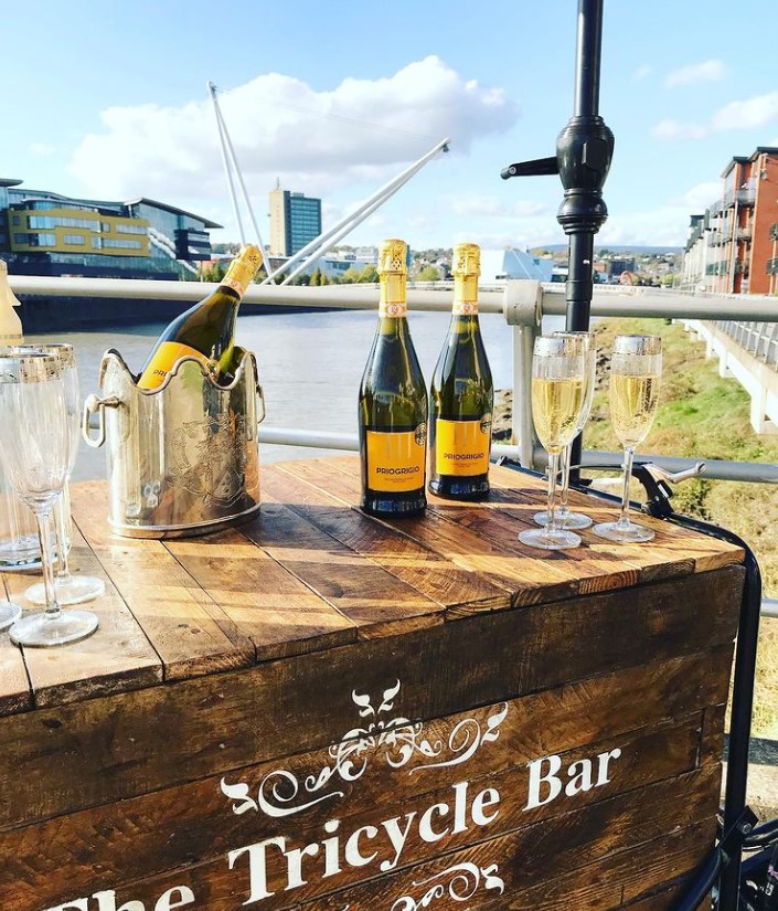 Vintage Style Tricycle Bar Serving Cocktails & Spirits
