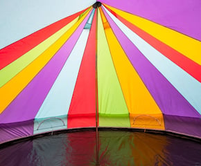 An Amazing Funky Rainbow Bell Tent
