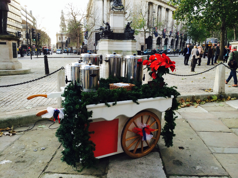 Unlimited Festive Mulled Wine Served From Our Decorated Cart