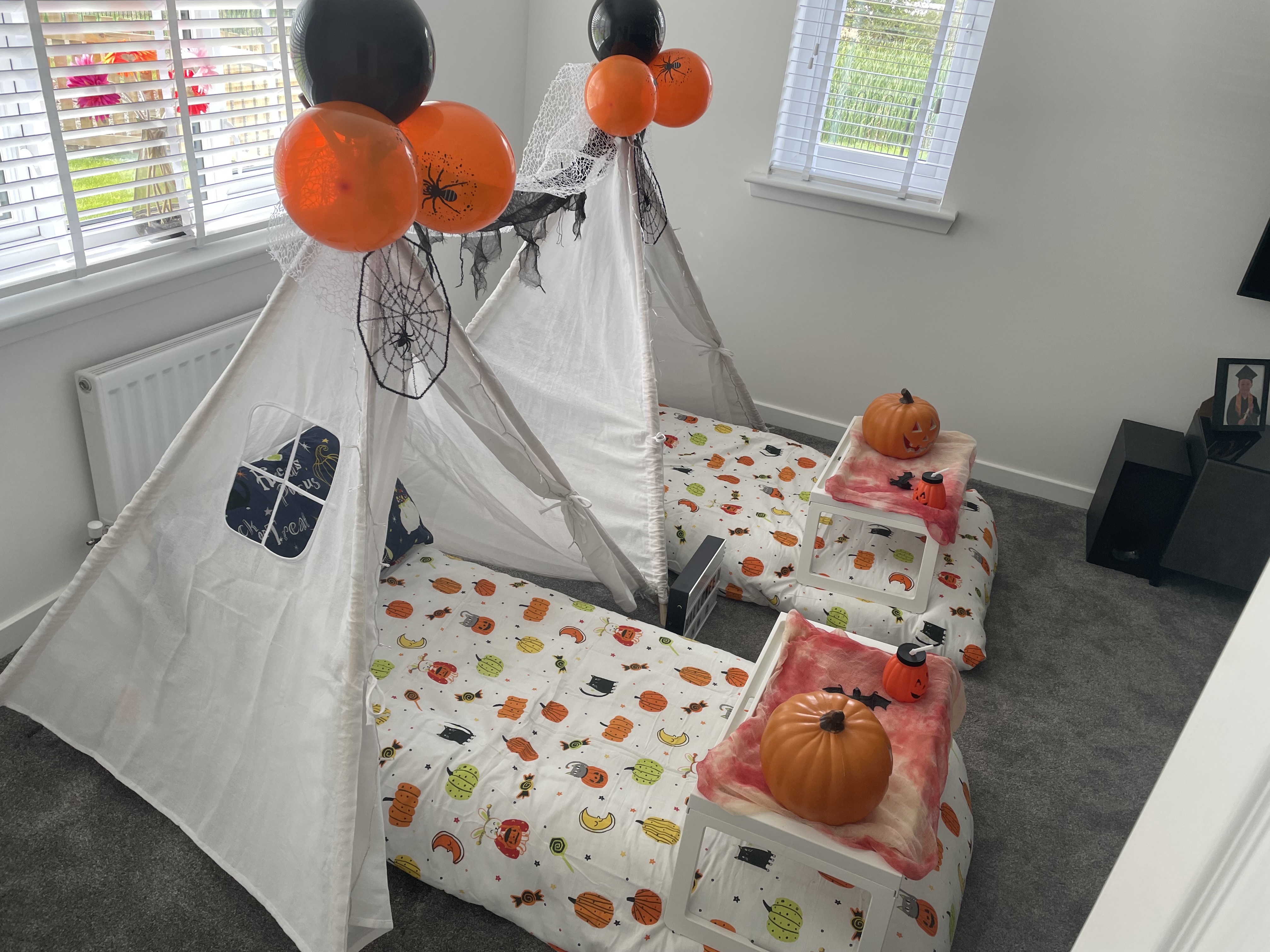 Teepee Sleepover Party For Kids With Spooky Set Up
