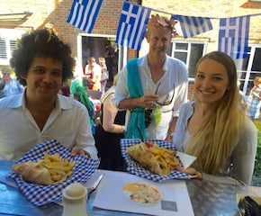 Authentic Greek Street Food Such As Kebabs And Gyros