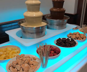 Twin Chocolate Fountain with Dipping Foods