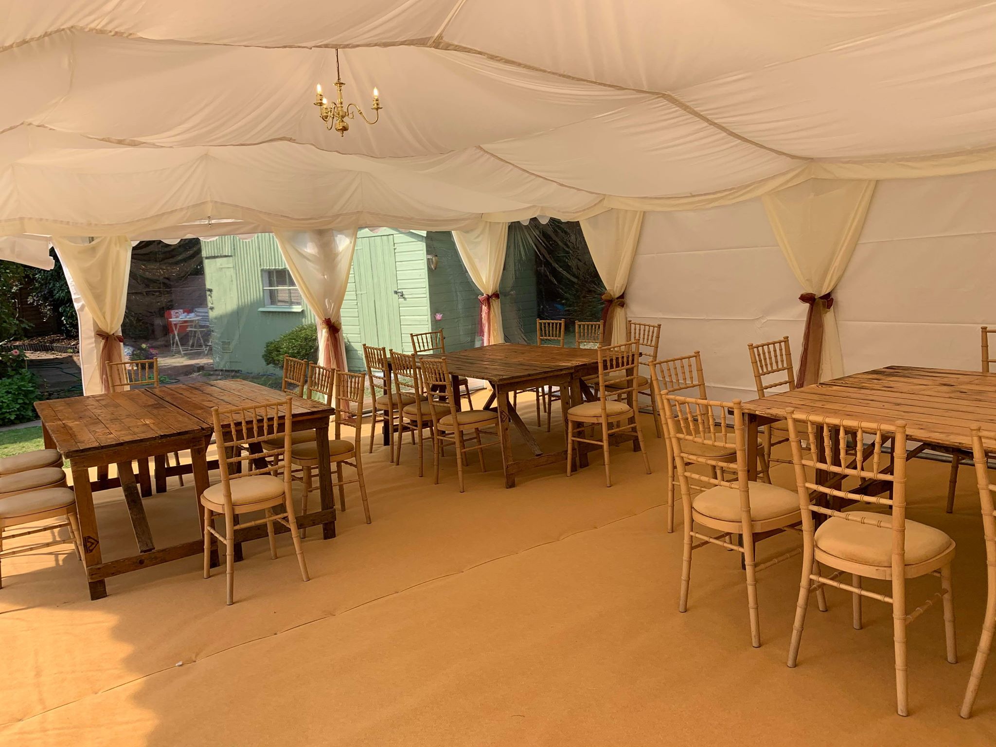 Fully Carpeted 6m x 6m Rustic Marquee