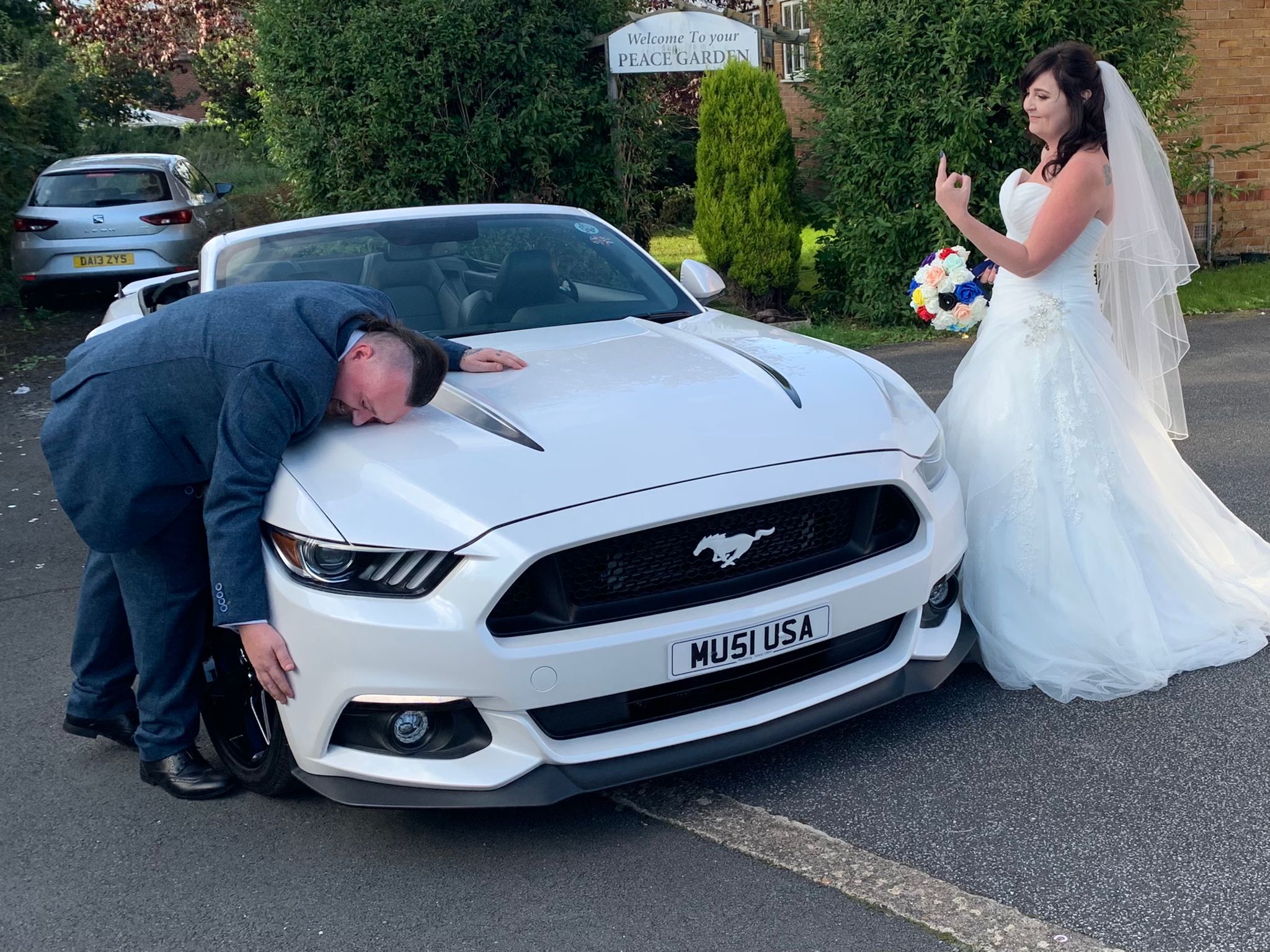 Arrive in Style in White Convertible Mustang GT