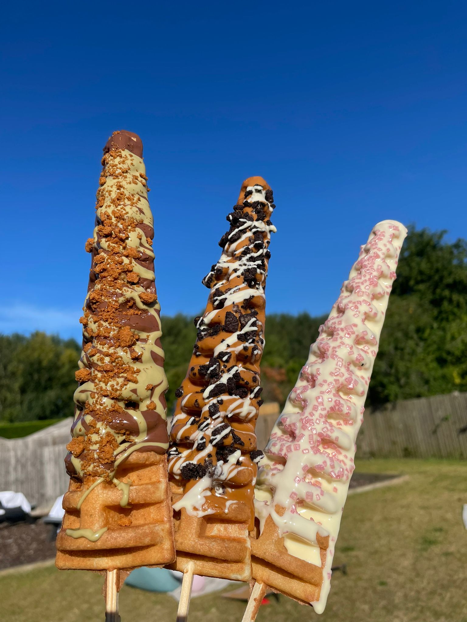 Waffle Wands - Waffles on Sticks with delicious sauce and toppings