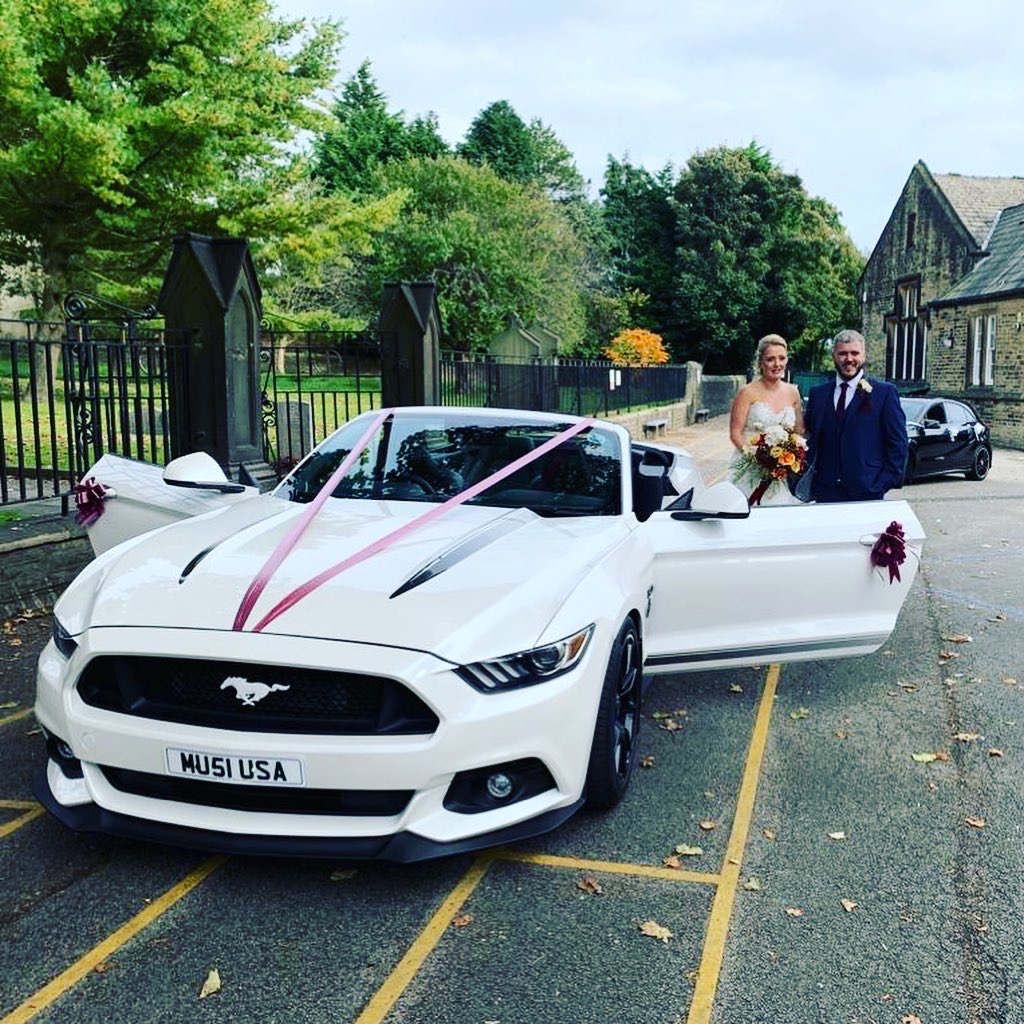Arrive in Style in White Convertible Mustang GT